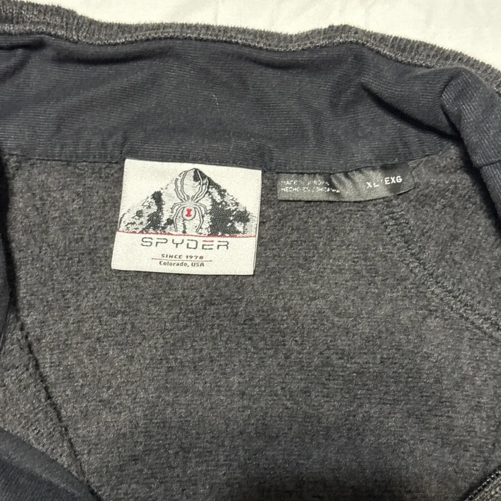 Spyder Zip Up Jacket Men's Size XL Gray Fleece Sweater Sweatshirt Activewear